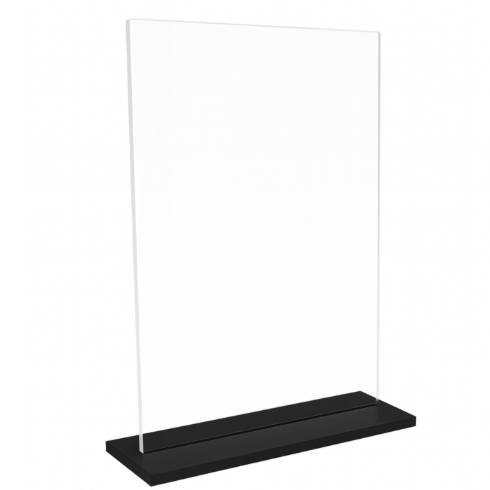 Kit Troféus Para Personalizar em Acrílico 10x15cm Cristal 2mm Com Base Preta