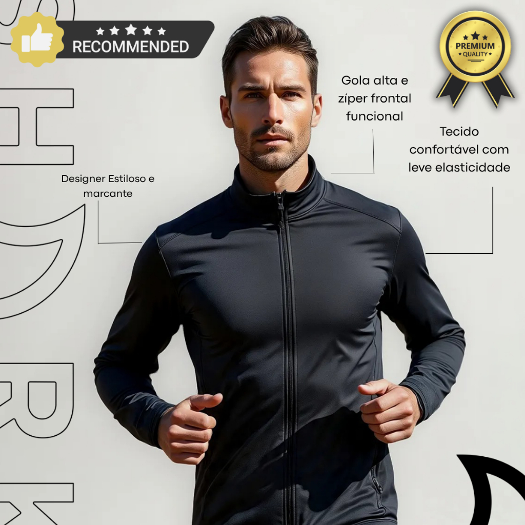 Jaqueta Masculina Bomber Casaco Blusa Corrida Esportiva Casual Social Gola Alta Com Ziper Tendencia Americano