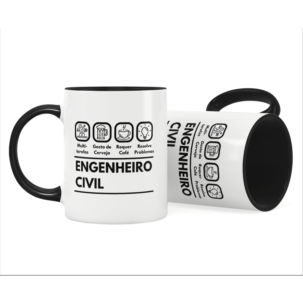 Caneca Engenheiro Civil Elementos (Engenharia Civil)