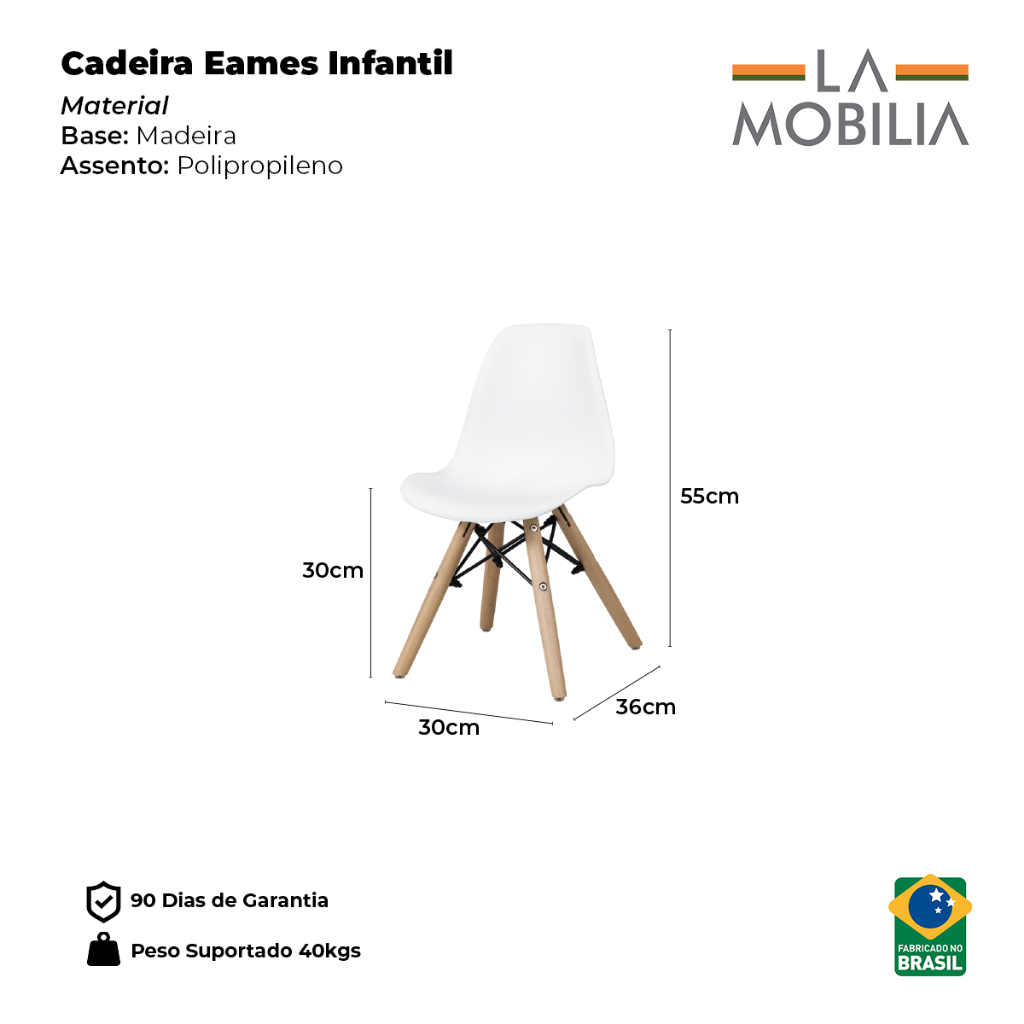 Cadeira Infantil Charles Eames Polipropileno Colorida para Quarto e Brinquedoteca · foto 2