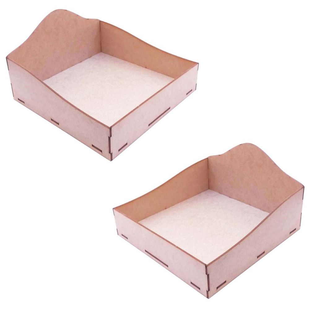 Kit 5 Bandeja expositor de balcão brownie G 25x25 cm mdf cru palha doce biscoito bombom brigadedeiro