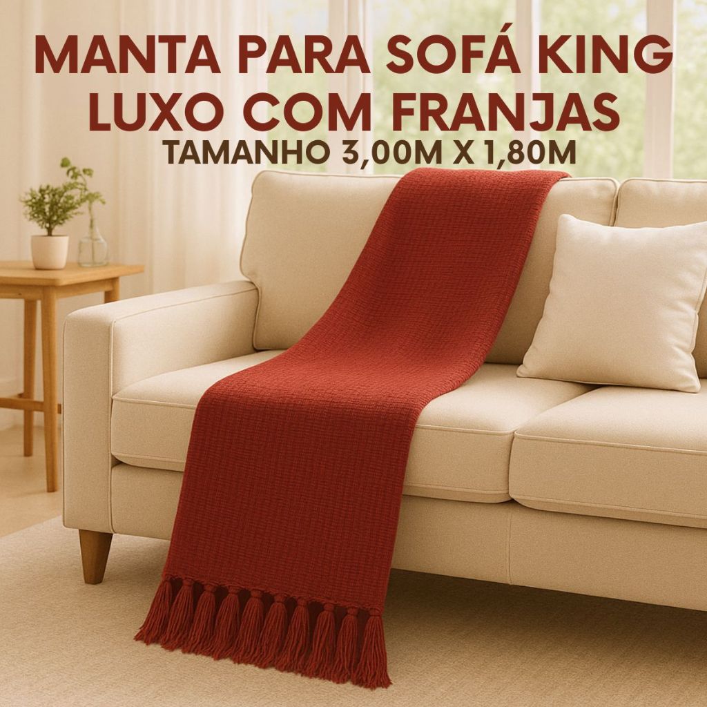 Manta Para Sofá King Luxo Super Gigante 3,00 x 1,80 Mts Tipo Capa De Sofá Direto da Fábrica  Melhor Valor