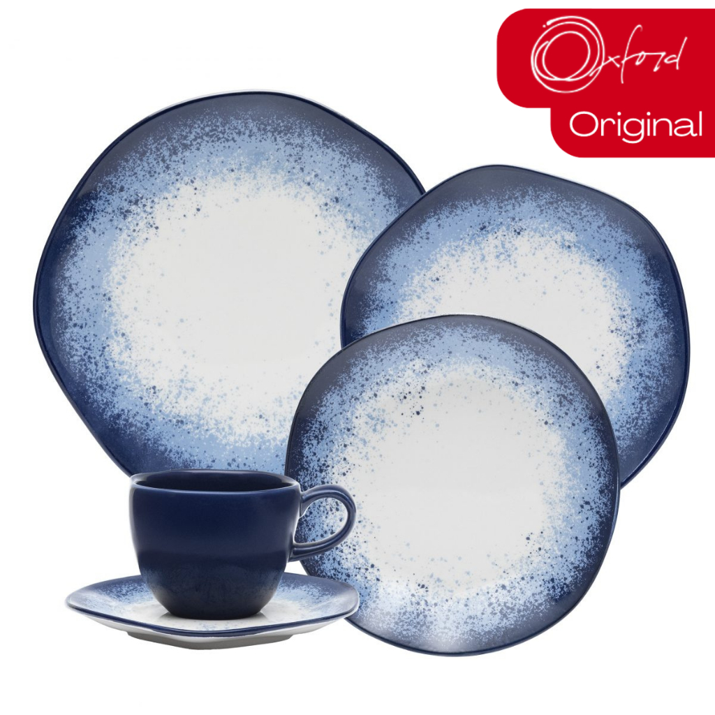 Aparelho de Jantar e Chá 20 Peças Ryo Galapagos Porcelana Oxford Jogo de Pratos e Xícaras em Oferta na Shopee