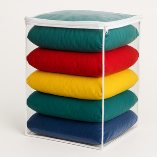 Kit 5 Sacos Organizadores Multiuso Grande Guarda Roupa Armário Pvc Transparente 38x50x38cm Com Zíper Enxoval
