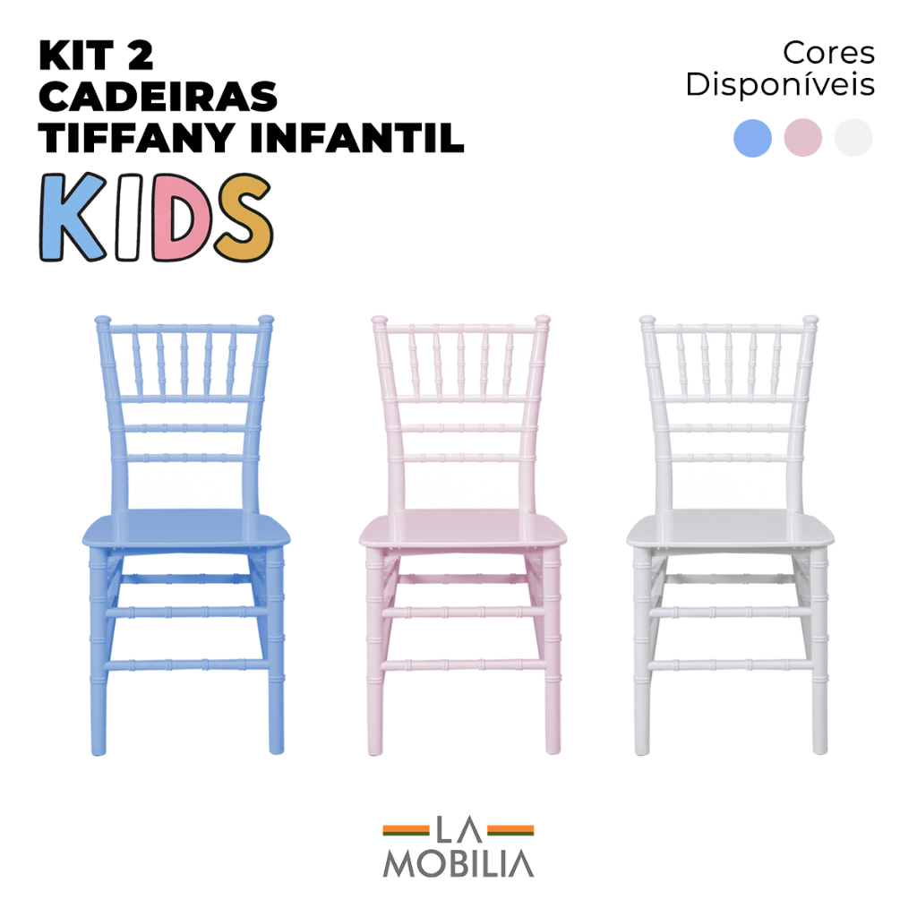 Conjunto 2 Cadeiras Tiffany Infantil em Polipropileno - Cores em Oferta na Shopee