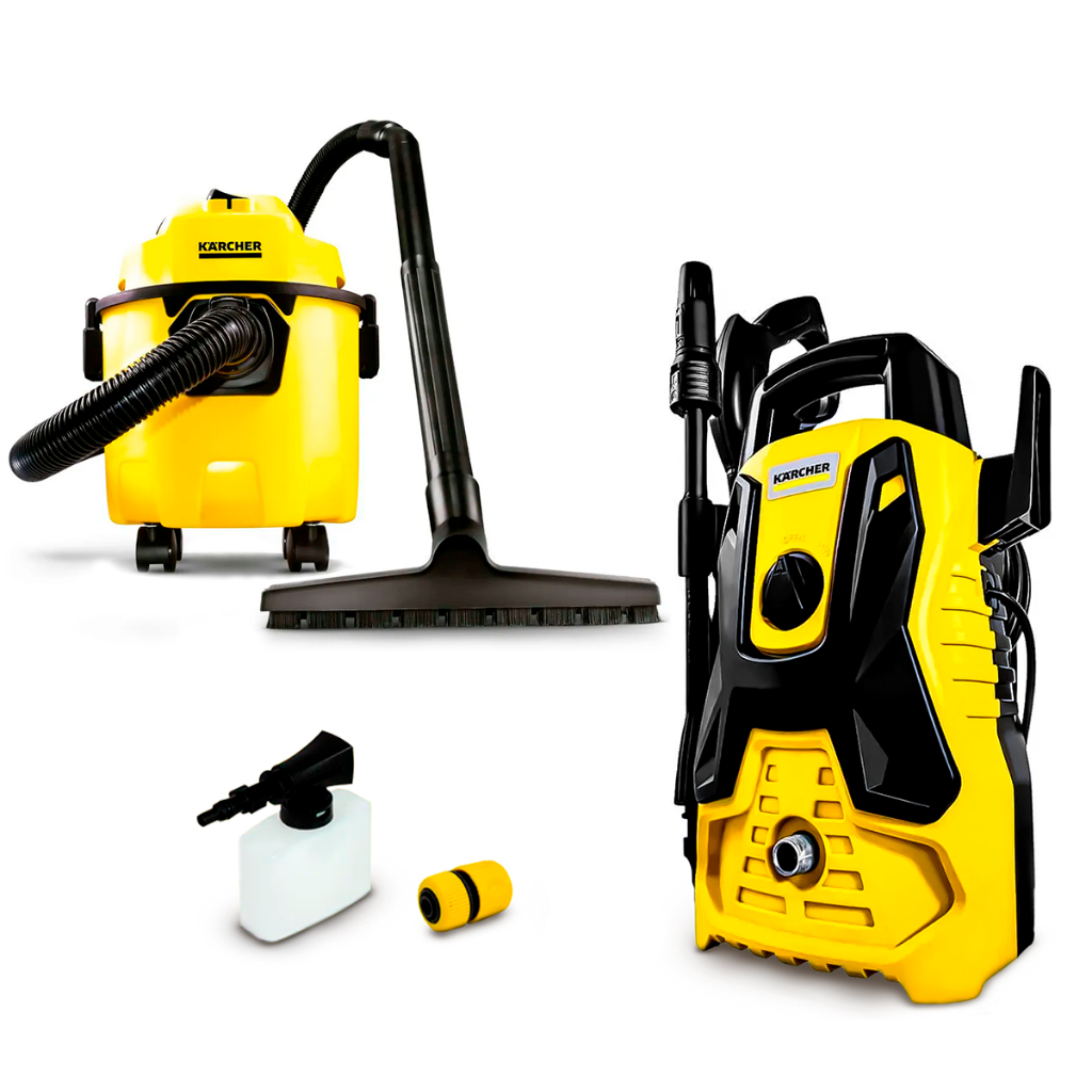 Lava Jato Rápido Lavadora Alta Pressão Portátil + Aspirador Pó Água WDL1 KARCHER 220V Profissional