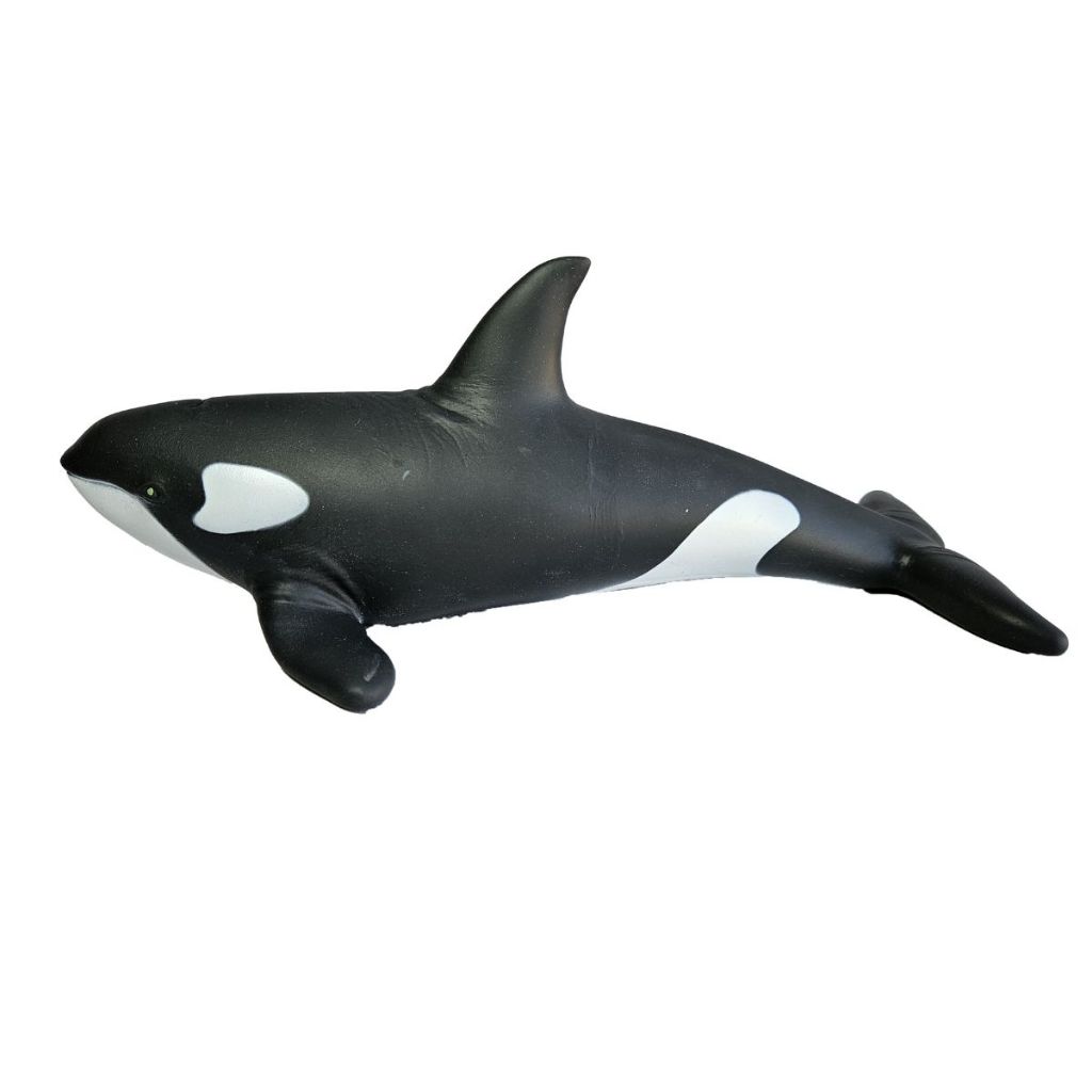 Brinquedo Baleia Orca Realista em Vinil Infantil Educativo Seguro 26 cm