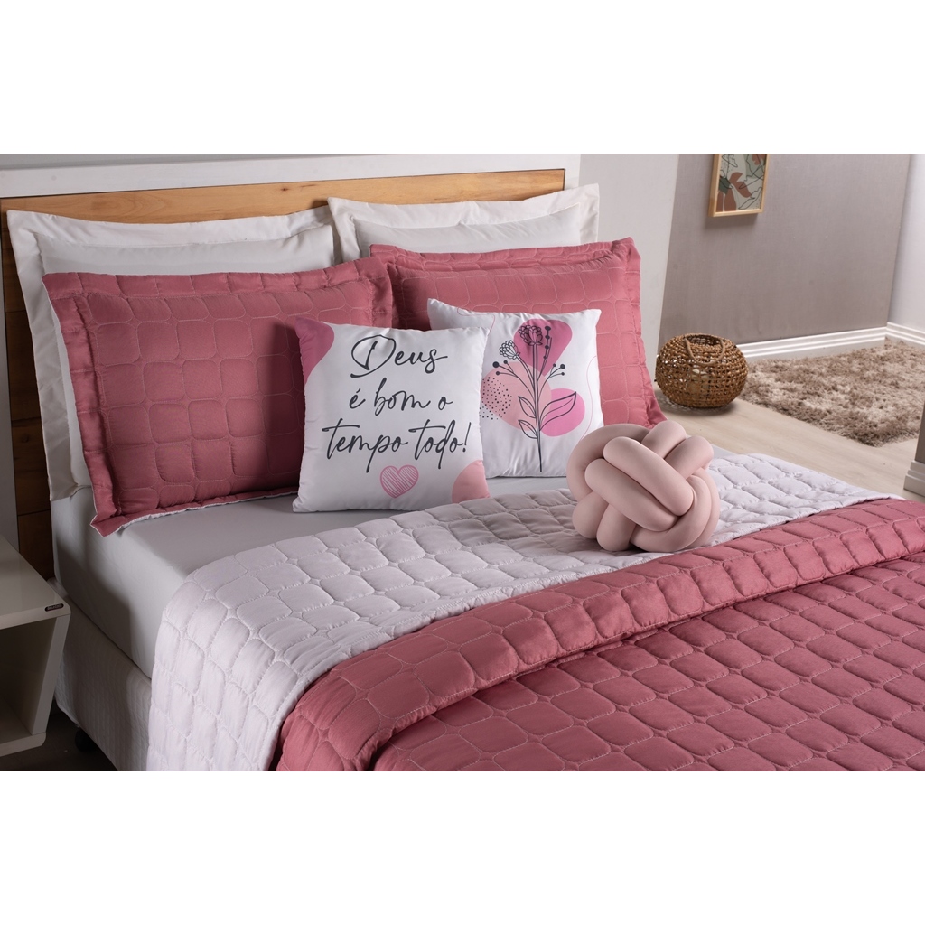 Kit Cobre Leito Paris Queen 8 Peças E Solteiro 5 Peças Com Almofadas Decorativas em Oferta na Shopee