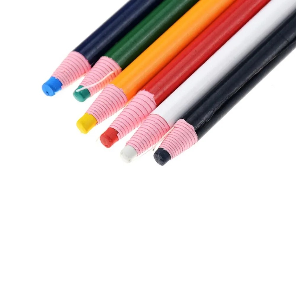 Kit com 6 ou 12 Unidades Lápis Giz Marcador de Tecido Colorido Costura Alfaiate