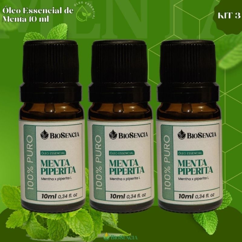 3/ unidades de ÓLEO ESSENCIAL DE MENTA PIPERITA PARA DIFUSOR 10ML 100% D////. em Oferta na Shopee