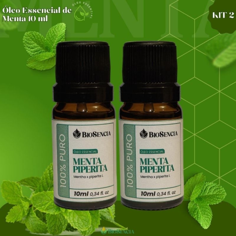 2/ unidades de ÓLEO ESSENCIAL DE MENTA PIPERITA PARA DIFUSOR 10ML 100% D////. em Oferta na Shopee