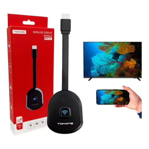 Adaptador Wireless Dongle Tv Display Espelhamento Celular Hd Cor Preto Tipo De Controle Remoto