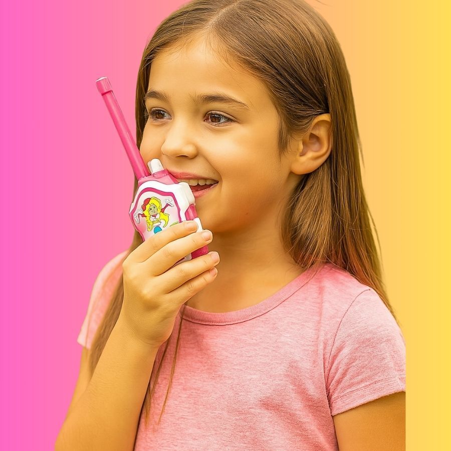 Telefone sem fio Walkie Talkie brincadeira infantil Glam Girls