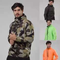 Jaqueta Corta Vento Masculina Impermeável Capuz Academia