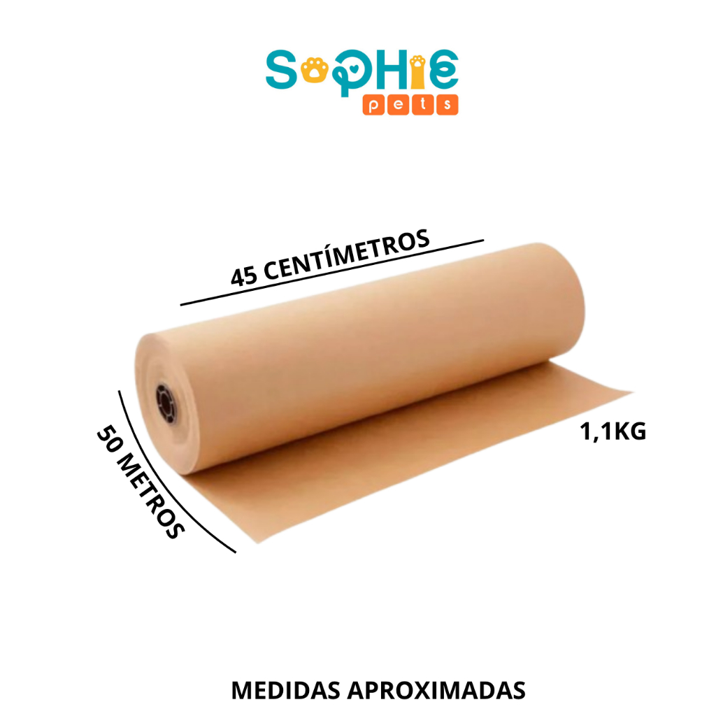 Papel Bobina Rolo Semi Kraft Pardo Embalagem 45cmx50m