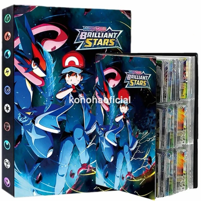 Álbum Para 540 Cards Pokémon Albúm Pasta Pokémon Porta Cartas TCG Ash Charizard Magic Yugioh