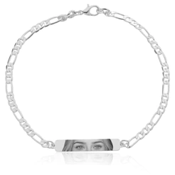 Pulseira Olhar Grumet Personalizada (Masculino) - Banhada a Prata