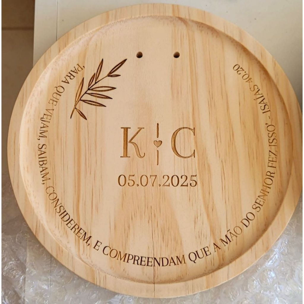 Porta Aliança Casamento em Madeira Pinus | Personalizado | 18cm em Oferta na Shopee