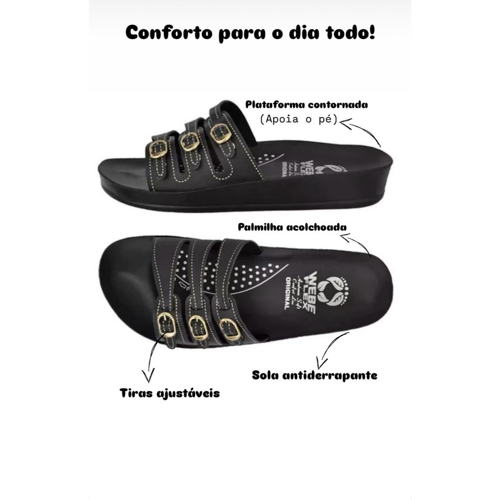 Tamanco Feminino Confortável Ortopédico Anatômico Conforto Webe Flex