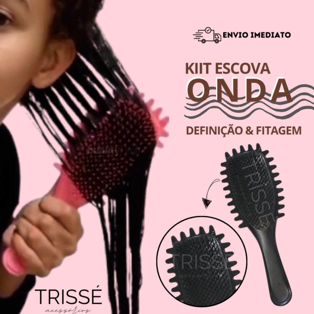 Escova Onda Finalizadora Beauty Flash Definição de Cachos e Finalização para Cabelo Cacheado Crespo MANIA