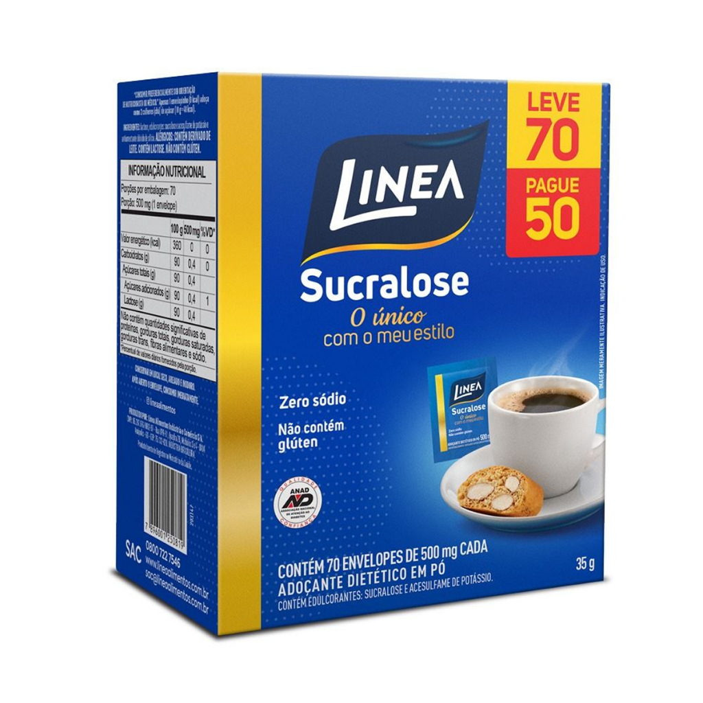 Adoçante em pó Sucralose Linea 0,5G Promo Leve 70 Pague 50