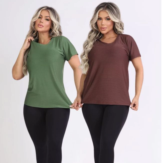 Kit 2 camiseta furadinha Dray Fit treino academia  Anti Odor e Anti suor — imagem 1
