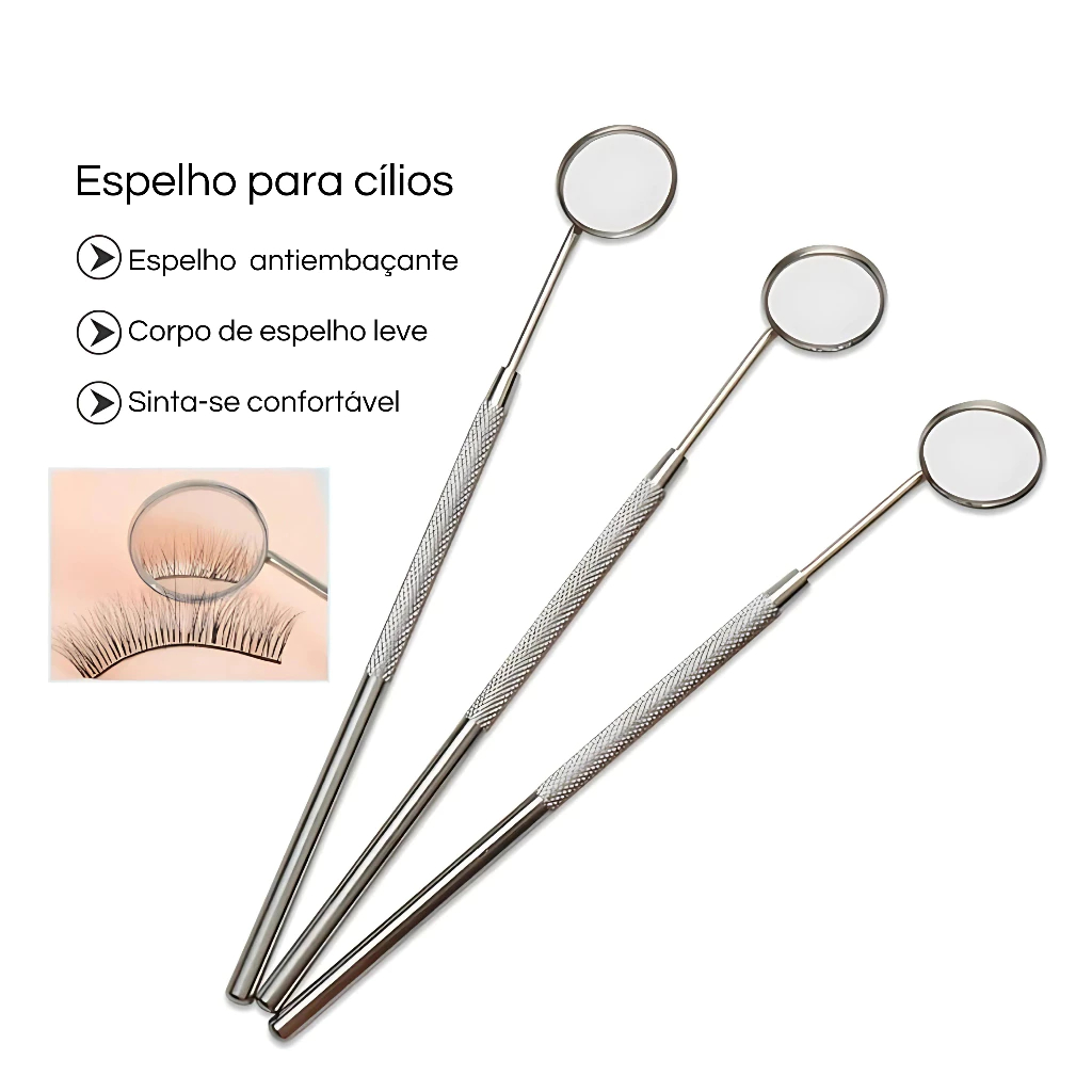 Espelho de Precisão Alongamento Extensão De Cílios Espelhinho Inox Retenção Volume Fio Adesivo Cola em Oferta na Shopee