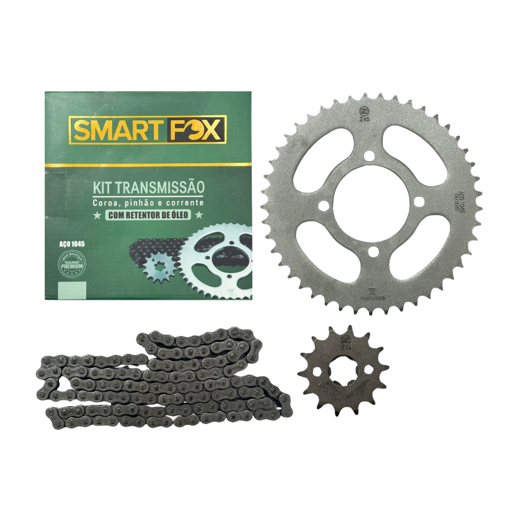 Kit Relação Transmissão Coroa Pinhão e Corrente C/ Retentor Yamaha YBR Factor 125 de 2003 até 2016 em Oferta na Shopee