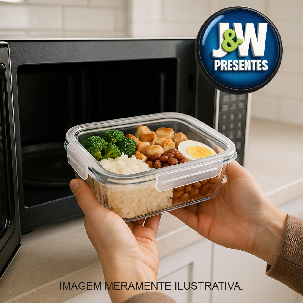 Pote Vidro Hermético Marmita Mantimento Tampa Plástico 370ml / 640ml / 1040ml / 1520ml.