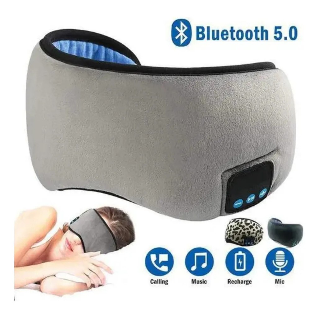 Tapa Olho Dormir Máscara Com Som Bluetooth Fone Tapa Ouvido