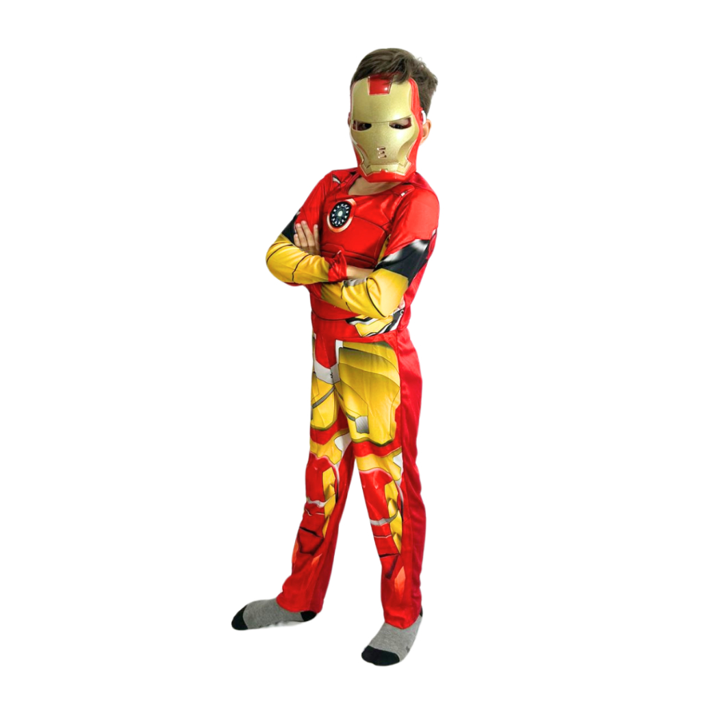 Fantasia Do Homem de Ferro Longa Com Enchimento e Mascara de Plastico em Oferta na Shopee