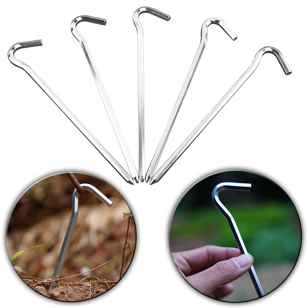Kit 5 Estacas Espeques Alumínio Fixação Barraca Gazebo Tenda Espec Spec