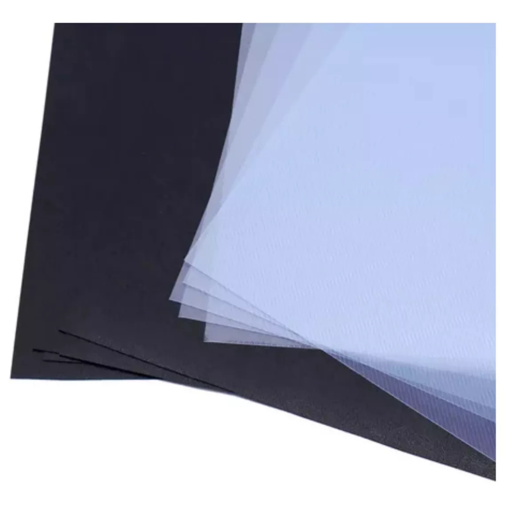 Kit 100un Capa + Contra Capa A4 Preto e Transparente para Encadernação