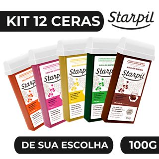 Kit 12 Refil Cera Depilatória Roll-on 100g Starpil Escolha Cera para Depilação em Oferta na Shopee