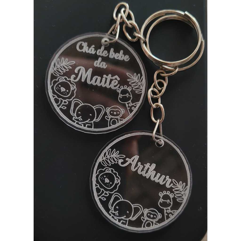 LEMBRANCINHA CHAVEIRO SAFARI ANIVERSARIO PERSONALIZADO - CHAVEIROS - CHA DE BEBE - MATERNIDADE