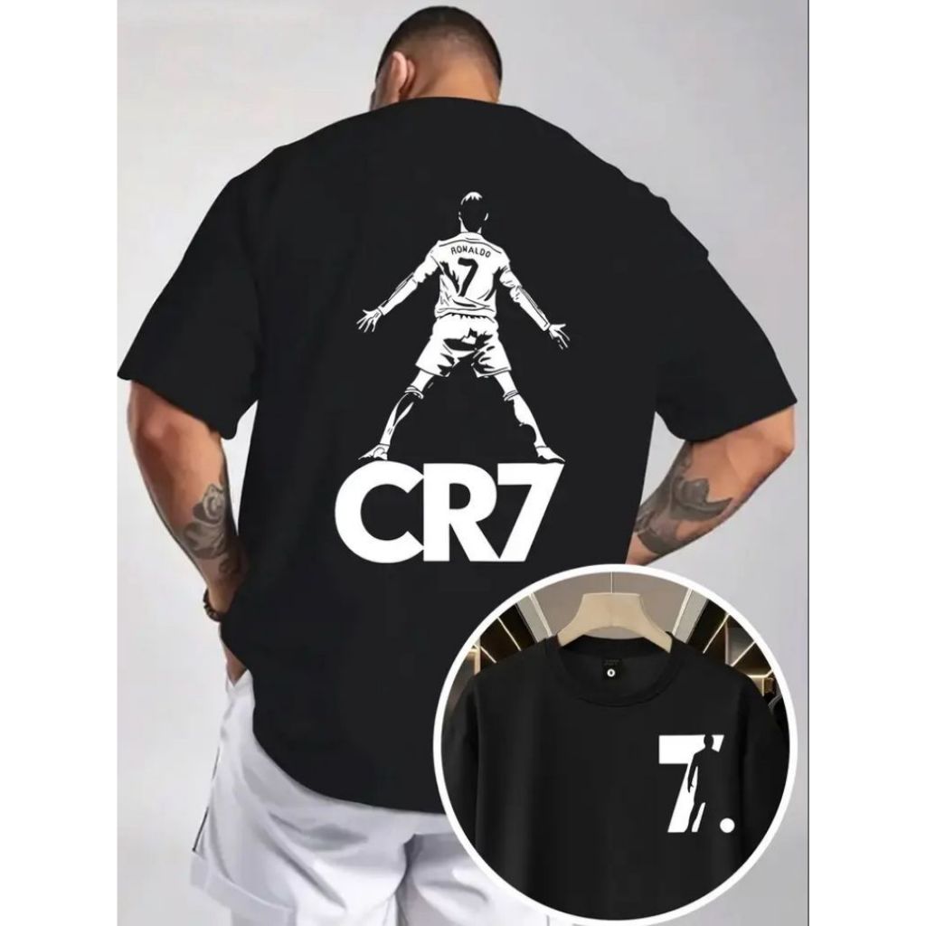 Camiseta Masculina CR7 Estampa Inspirada no Craque do Futebol Espotivo e Urbano
