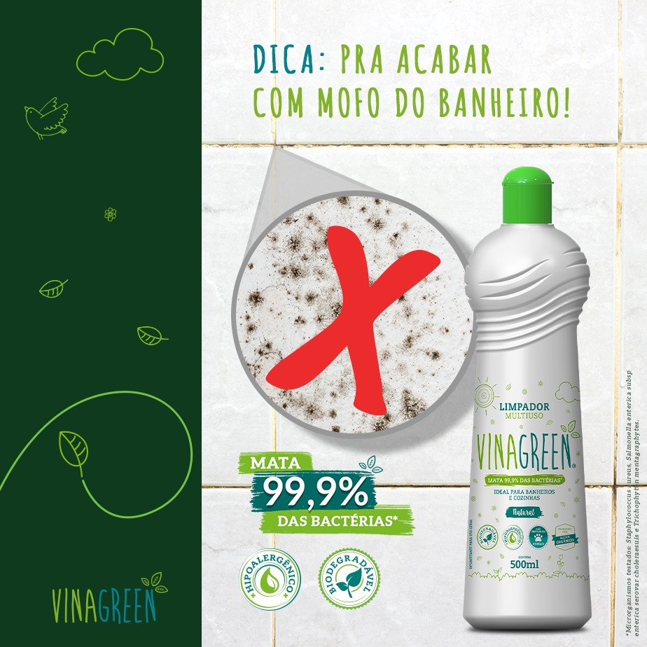 Vinagreen Limpador Multiuso Natural 500ml Kit com 3 Unidades