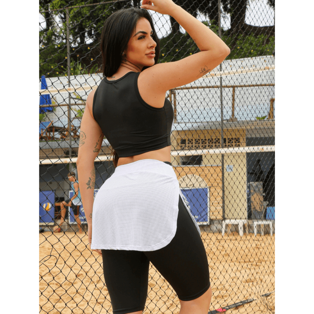 Saia Tapa Bum Bum Academia Cintura Alta Confortável — imagem 2 de 2