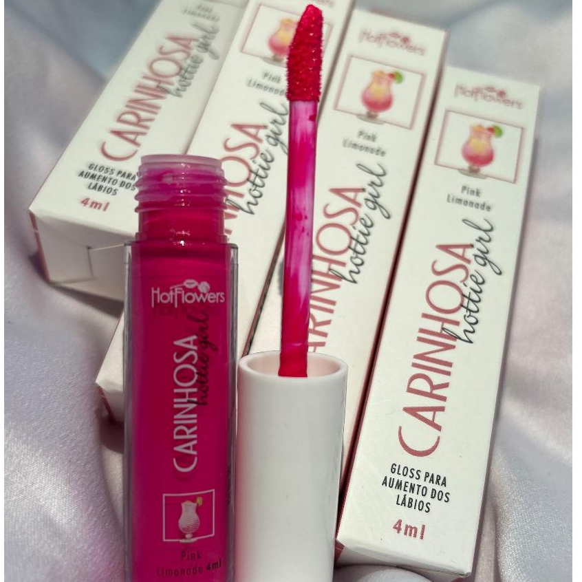 Gloss Labial Carinhos Rosa - Linha Hottie Girl Hot Flowers  4ml