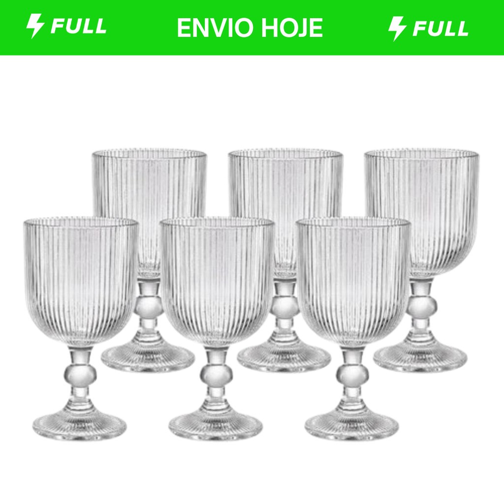 JOGO DE TAÇAS GRAFFIATO 370 ML COM 6 A 3 UNIDADES DE VIDRO TRANSPARENTE