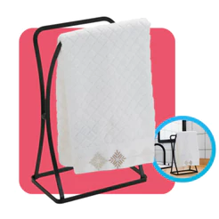 Suporte Porta Toalha Toalheiro de Rosto Bancada Pia Lavabo Banheiro Pia Preto Black Arthi