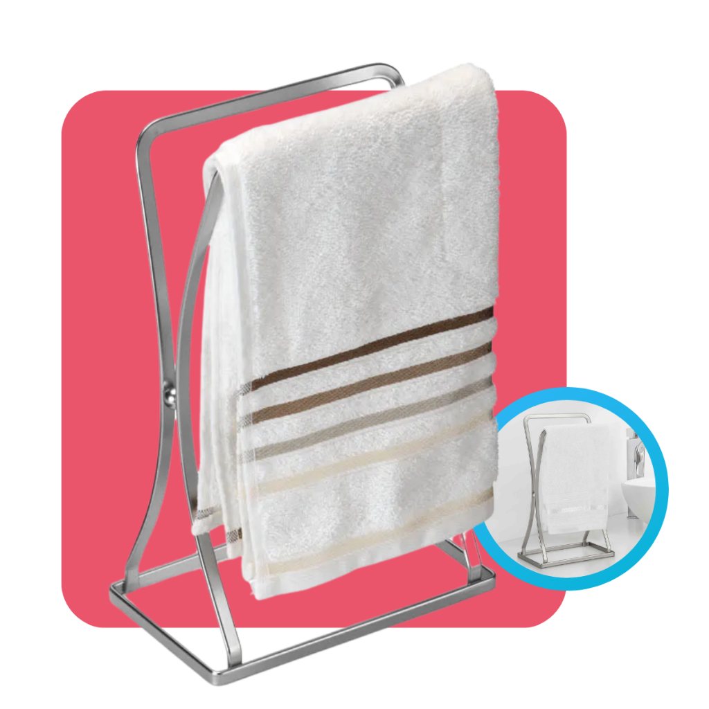 Suporte Porta Toalha Toalheiro de Rosto Bancada Pia Lavabo Banheiro Pia Prateado Arthi em Oferta na Shopee