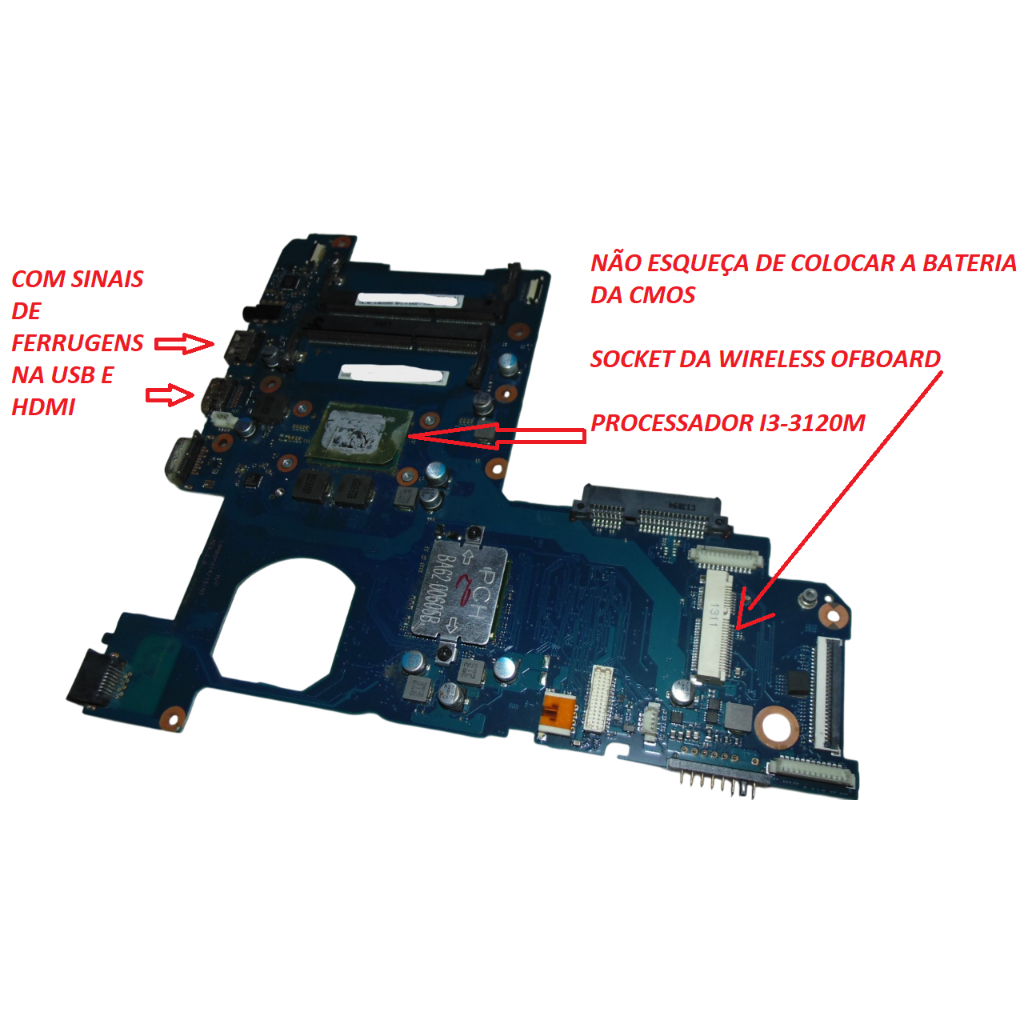 Placa-mãe Notebook Para Samsung Np270e5g Lampard Com Processador i3-3120M