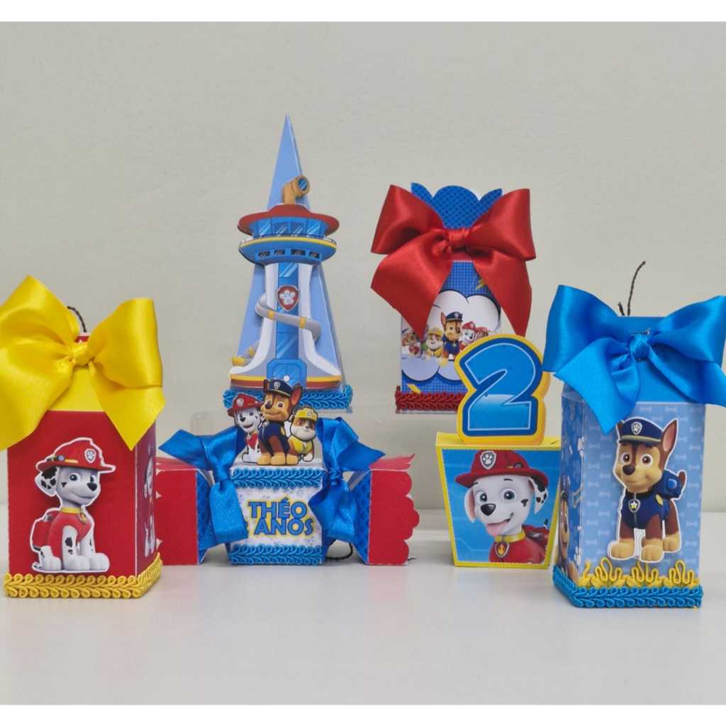Kit Festa Infantil Patrulha Canina- Lembrancinhas personalizadas- Caixas Personalizadas- Papelaria Personalizada