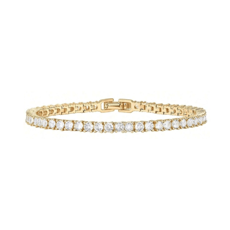 Pulseira Riviera Cravejada Zircônia Média, Bijuteria Premium Pulseira com Pedra Cravejada, Pulseira Riviera