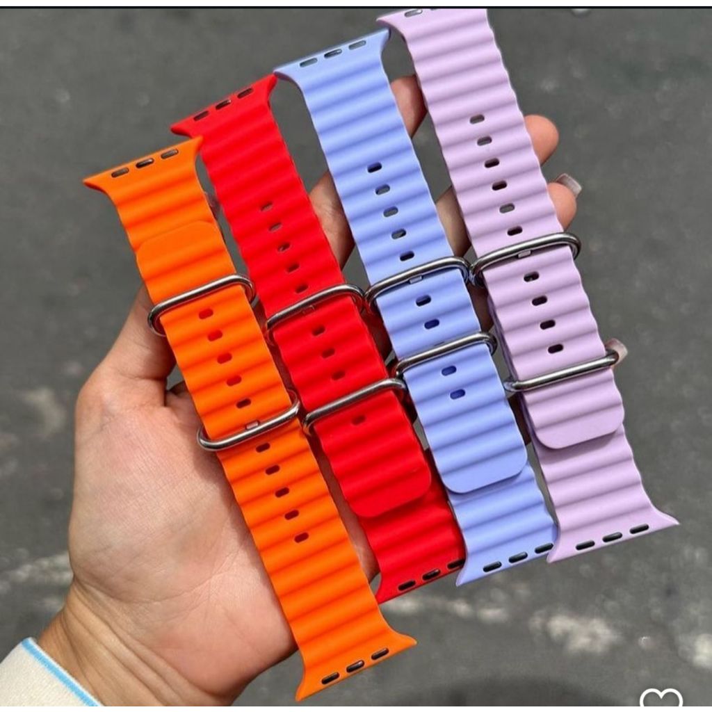 Pulseira Oceano Silicone Apple Watch IWO Ocean Band Ultra Esportiva iWatch 49mm 45mm 44mm 42mm 41mm 40mm