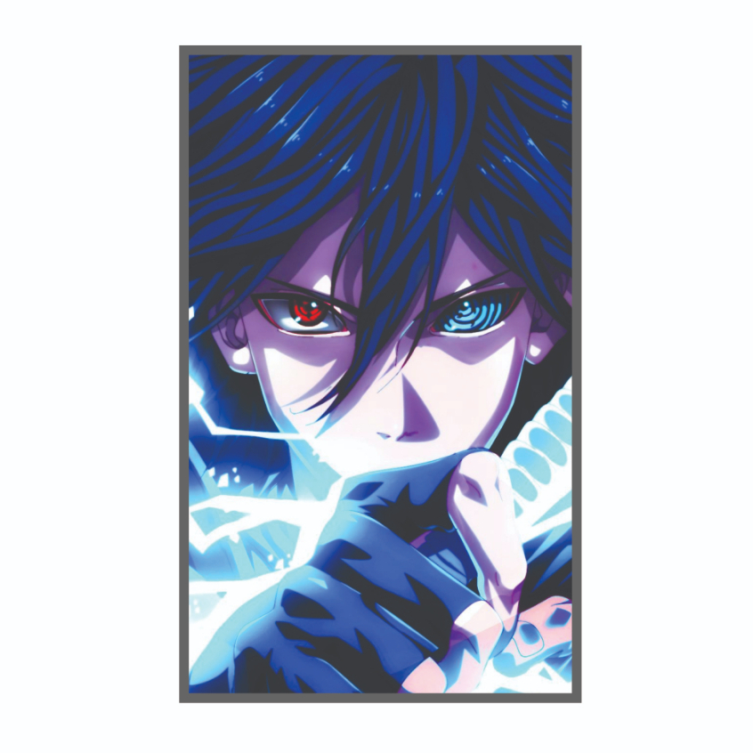 Placa Decorativa em MDF 3MM Anime Naruto Shippuden Sasuke Uchiha Rinnegan e Sharingan Quadro Decorativo