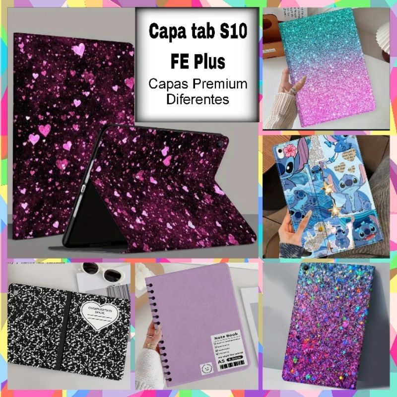Capa Premium capa tab S10 FE plus capa anti-impacto tablet Samsung S10 Fe+ capa Stitch capa tab Samsung fofa diferente