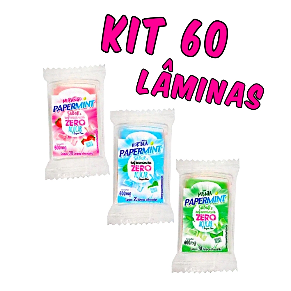 Display Kit 3 Papermint Zero Açúcar 20 Lâminas cada em Oferta na Shopee
