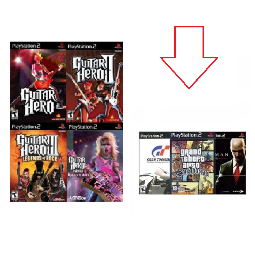 Coleção Guitar Hero + 2 Jogos